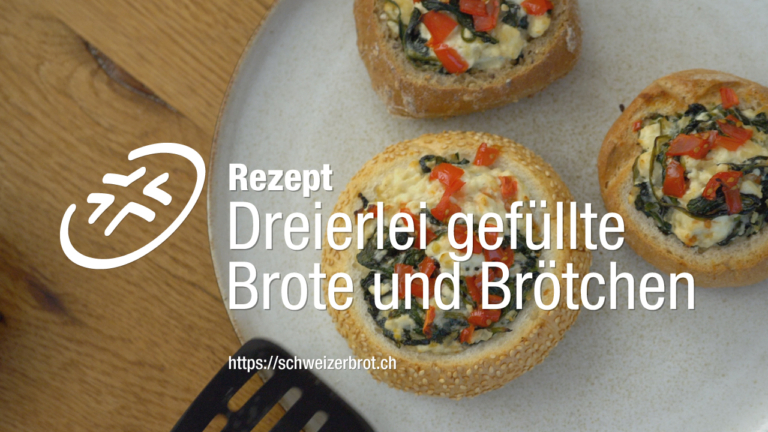 Dreierlei gefüllte Brote und Brötchen