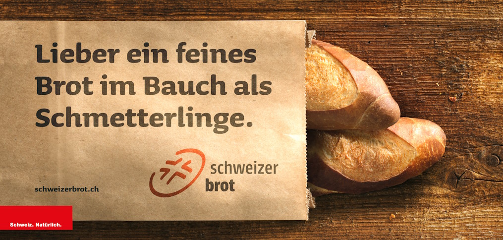 Plakat "Lieber ein feines Brot im Bauch als Schmetterlinge."