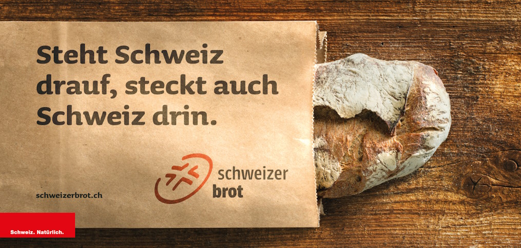 Plakat "Steht Schweiz drauf, steckt auch Schweiz drin."