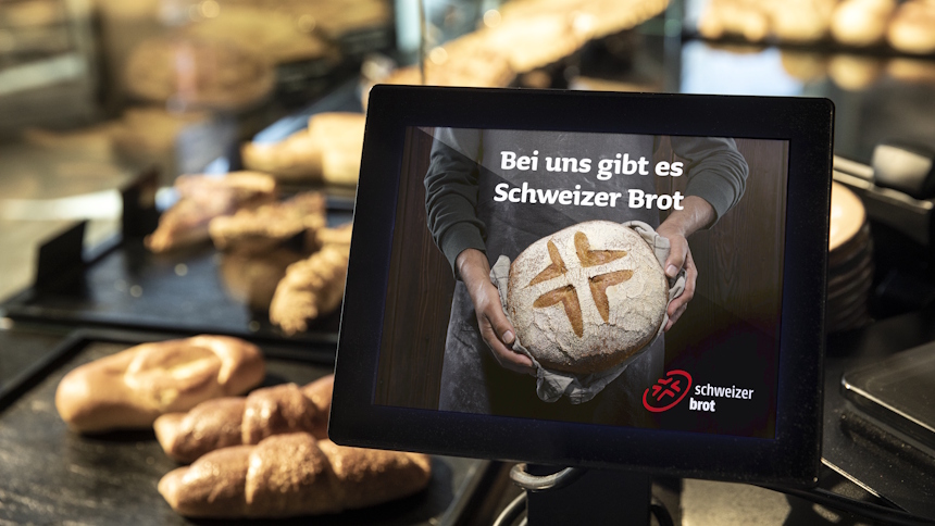 Anzeige Display Schweizer Brot