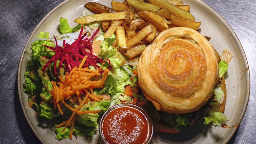 Schneckenförmiger Burger